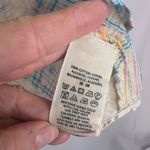 Free People Cream Subtle Plaid Shore Vibes Long Sleeve Cotton Button Front Sz MD Photo 7