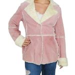 Black Rivet Y2k Vintage Pink Suede Genuine Leather Jacket Medium Cozycore Photo 1