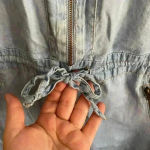 💥Vintage Vibe Denim Jumper Zip Up Dress L Blue Size L Photo 5