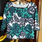 Boden Penelope Floral Green White Navy Blue Top Blouse Size 4 Photo 5