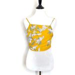 Goodnight Macaroon Crop Top Size S Yellow Floral Self Tie BOHO Chic Tropical Photo 7