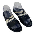 Henry Beguilin Womens Classic Slip On Flat Strappy Sandal Black White Size 38 Photo 0