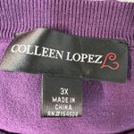 Colleen Lopez Sweater Womens 3X Stretch Beaded Ruffle Trim Party Evening Event Purple Photo 1