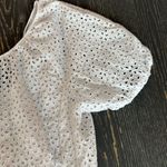 J.Crew  White Lace Puff Sleeve Blouse Cotton Short Sleeve Women's Size 4 Photo 8