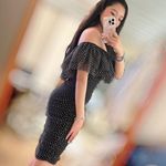 Maje Ruffled Polka Dot Dress In black NWT Photo 3