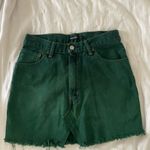 Levi's Nasty Gal X 505 Vintage Denim Mini Skirt Sz Small Green Frayed Photo 0
