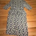 Vintage Items Made in USA Floral Dress‎ Peplum Midi 80s Style Blue Size M Photo 3