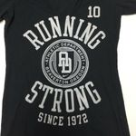 Nike Athletic Dept Womens T-shirt Running Strong SZ M Black Gray Slim Fit V-neck Photo 2