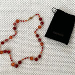 Joan Rivers  Red Shades Faceted Round Gold Accent Lucite Necklace 38” Statement Photo 0