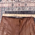 ZARA Faux Leather Straight Leg Pleated High Waist Pants Brown Women’s Size Small Photo 12