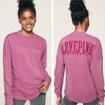 PINK - Victoria's Secret Vs Victorias Secret Pink Varsity Crew Sweater Jacket Top Pink Thrill Acid Wash M Photo 1