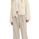 Free People New  Tyler Menswear Light Tan‎ Wide Leg Trousers Pants Large Photo 0