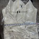 Halston Heritage $495  Cream Satin Draped High Slit Maxi Dress Sz 10 Wedding Prom Photo 10