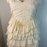Lucy Paris  Antique White Ruffle Mini Dress in Size S Photo 0