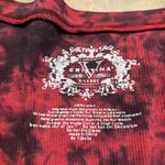 Christina V Womens Red Black Edgy Grunge Y2K Mallgoth Bedazzled Shirt Size XL Photo 2