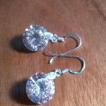 Simulated Pink Diamond Sterling Silver Dangle Earrings Photo 6