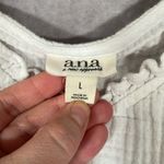 a.n.a  White Cropped Ruffle Spaghetti Strap Tank Top | Size L Photo 3