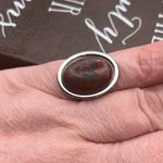 Western Mahogany Jasper Stainless Steel Gemstone Ring Red Photo 7