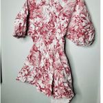 PETERSYN Rustic Red Pink Floral Printed Cotton Puff Sleeves Isodora Dress S Photo 11