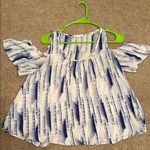 Lush Clothing Lush Artistic Blue and White Blouse Photo 0