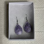 Purple Teardrop Pierced Earrings Photo 1