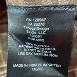 Nili Lotan Women's Plaid Ruffled Collar Long Sleeve Button Up Shirt Size S Brown Photo 4