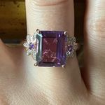 Natural Rose De France Amethyst Sterling Silver Cocktail Ring Size 10 Pink Photo 0
