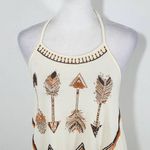 Altar'd State Cream Halter Top with Beading NWT Size Small Boho Halter Top Photo 1