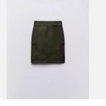 ZARA NWT  Mid Rise Midi Pocket Skirt 100% Cotton 3067/505 Mid-Khaki Green Photo 7