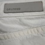 GRLFRND  Devon High Rise Slim Boyfriend Raw Hem Jeans Moon Dance White Size 28 Photo 12