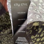 City Chic NWT Animal Print Button Down Shirt Dress Green Size 20 Mini Skin Photo 6