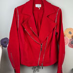 1. State  Red Tweed Moto Jacket - Size - 2 Photo 0
