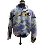 SO  Womens Fuzzy Pullover Half Zip Sweatshirt Blue‎ Lavender Pattern M Photo 2