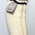 Hunter  Cream Cable Knit Socks with Striped Cuff ONe Size Fits Most Photo 0