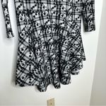 Hutch Anthropologie Jeanie Embroidered Plaid Floral Tunic Dress Black and White Photo 3