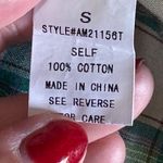 Akaiv  Plaid Button Down Shirt - Green‎ and Blue Size Small EUC Photo 3