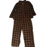 SKIMS Size 4X Plaid Sleep Set Jasper Buffalo Check Holiday Brown pajamas no box Photo 0