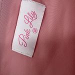 Pink Lily  M pink blush vneck and back babydoll mini dress tunic tiered ruffle Photo 5