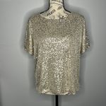 H&M SMALL Sparkly Straight Cut Sequined Mesh Short Sleeve Top Blouse Tee Photo 12