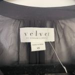 Velvet by Graham & Spencer Becky Beaded Velvet Georgette Black Sheer Blouse XS Photo 3