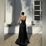 House Of CB  Anabella Black Lace Up Maxi Dress L Photo 8