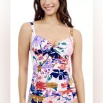 Profile by Gottex Melody Sweetheart Twist Front Tankini Size 34D Blue Photo 11