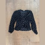 Wilfred  aritzia polka dot long sleeve button down blouse Photo 1
