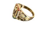 Lady of Guadalupe Virgin Mary With Round Cut Cubic Zirconia Ring size 9 Gold Photo 5