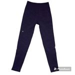 Lululemon  Deep Purple Heathered Pattern Leggings Sz S? M? Ribbed Sides *flaw Photo 1