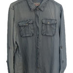 Stoosh  Vintage Denim Button Up Top Women’s‎ M Long Sleeve Western Cowgirl Shirt Photo 0