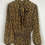 ZARA  Mock Neck Printed Maxi Dress Balloon Sleeve Smocked Waist Size XS preppy Photo 0