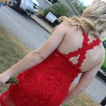 Red Lace Homecoming / Formal Dress Size XS Photo 3