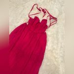 Free People NEW  Taking Sides Tiered Cotton Maxi rose bright pink Dress sz S Photo 4