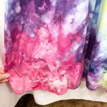 Tie Dye Medium Maxi Dress Handmade Rainbow Eyelet Hem Sleeveless Vacation 1760 Pink Photo 8